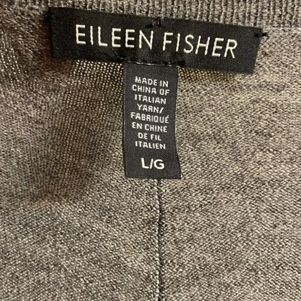 Eileen Fisher Gray V-Neck sweater merino wool lagenlook slouchy Large - Picture 6 of 7